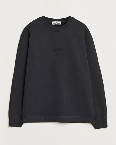 Herr | Sweatshirts | Stone Island | Garment Dyed Fleece Logo Sweatshirt Black