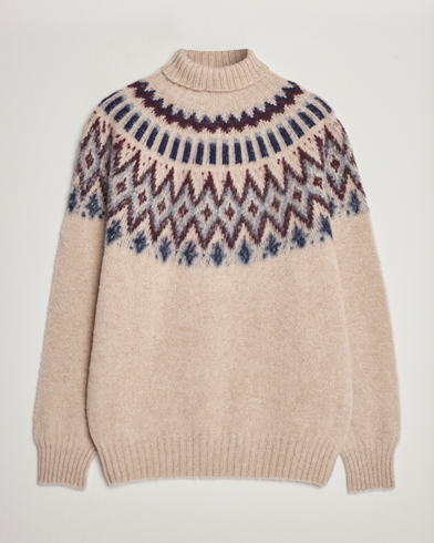 Herr |  | Howlin' | Brushed Wool Fair Isle Roll Neck Biscuit