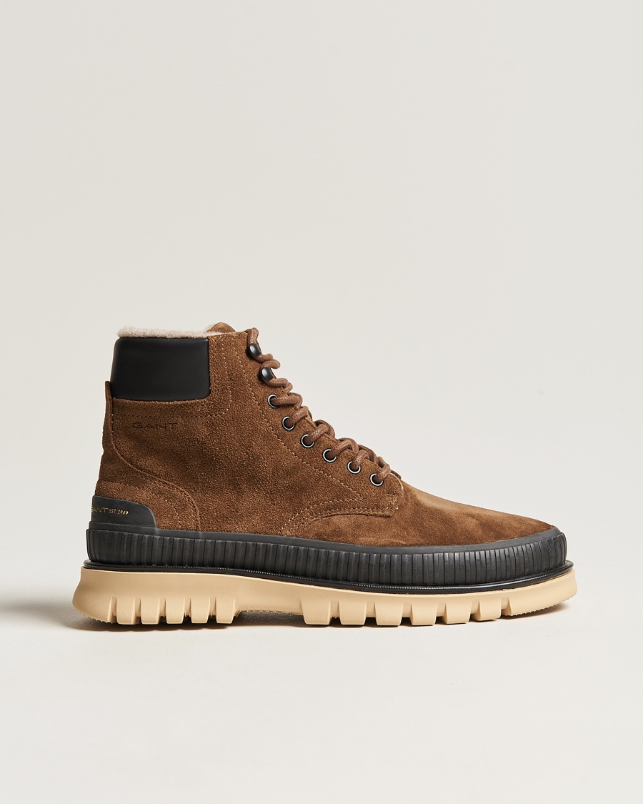 Herr | | GANT | Nebrada Felt Lined Suede Boot Tobacco Brown