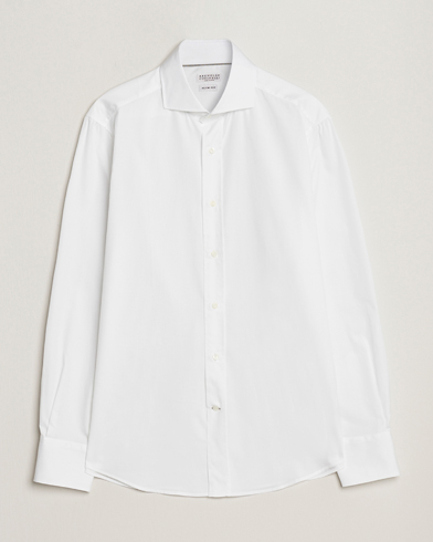 Herr | Quiet Luxury | Brunello Cucinelli | Slim Fit Poplin Shirt White