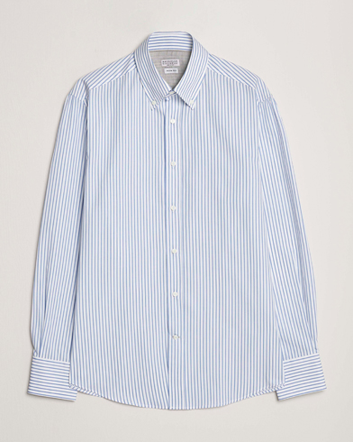 Herr | Brunello Cucinelli | Brunello Cucinelli | Slim Fit Button Down Shirt Light Blue Stripe