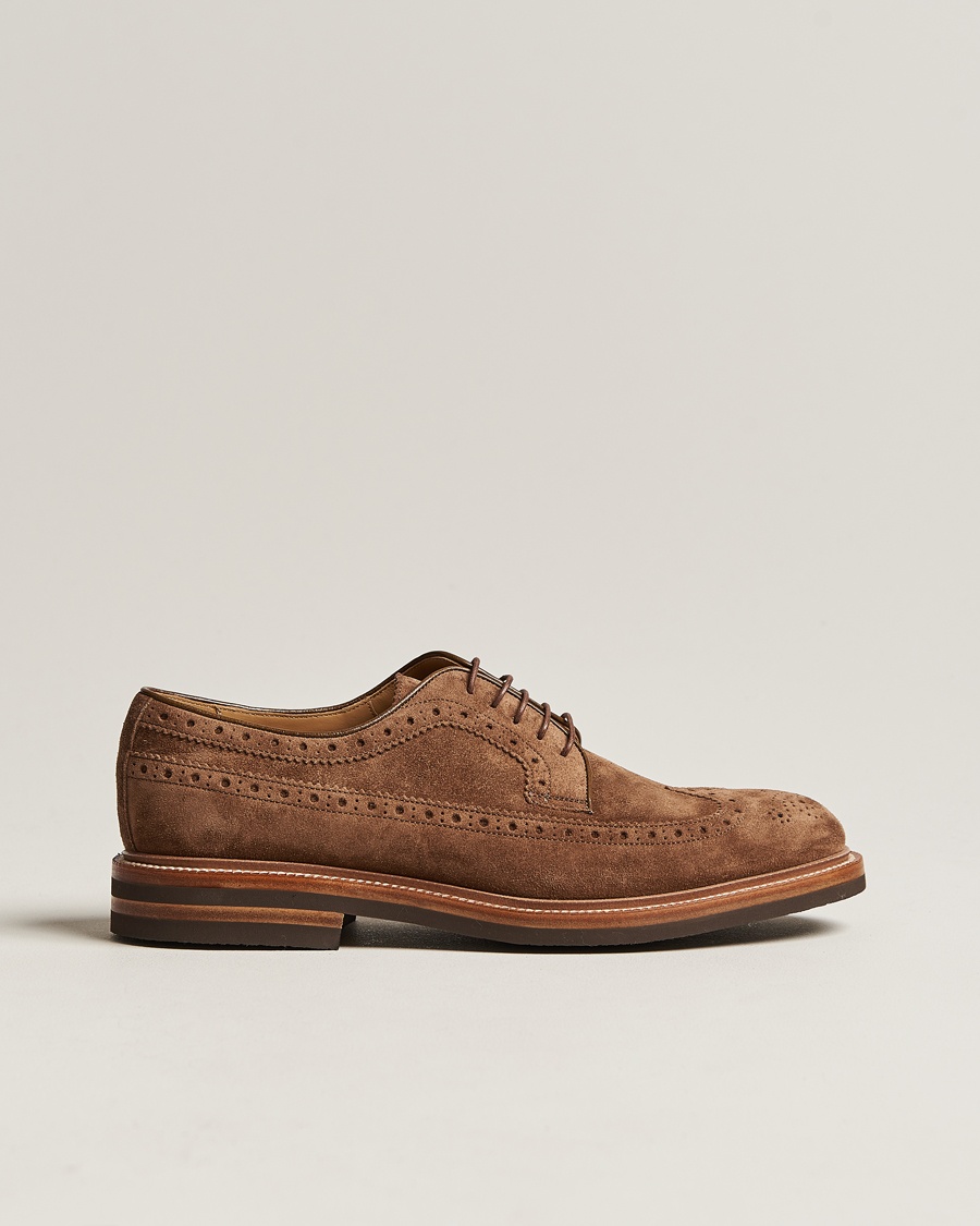 Herr | | Brunello Cucinelli | Plain Toe Derby Brown Suede