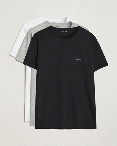 Herr | Multipack | Paul Smith | 3-Pack Crew Neck T-Shirt Black/Grey/White