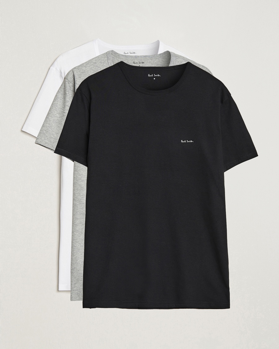 Paul Smith 3-Pack Crew Neck T-Shirt Black/Grey/White – Flerfärgad