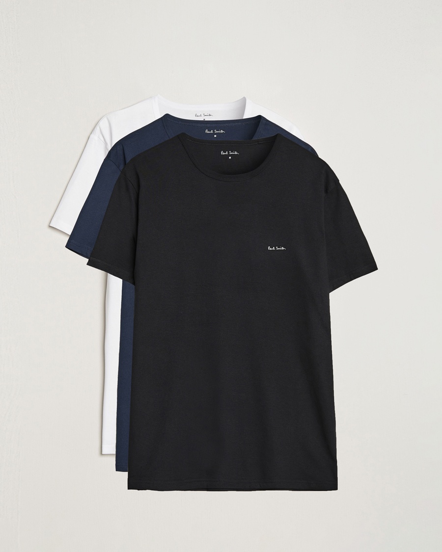 Paul Smith 3-Pack Crew Neck T-Shirt Black/Navy/White – Flerfärgad