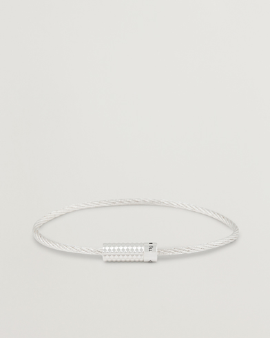 Herr | Smycken | LE GRAMME | Pyramid Guilloche Cable Bracelet Sterling Silver 9g