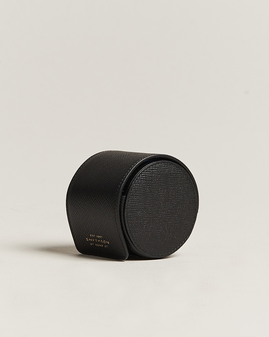 Smythson Panama Single Watch Roll Black – Svart