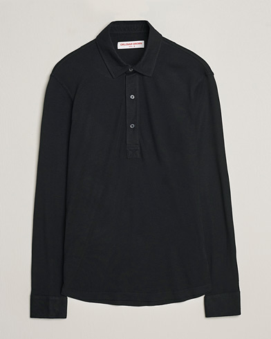 Herr | Långärmade pikéer | Orlebar Brown | Sebastian Long Sleeve Cashmere Polo Black