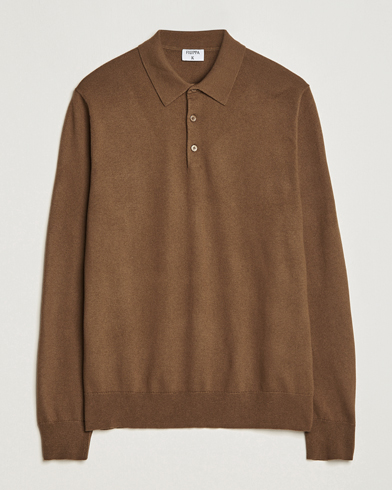 Herr | Stickade pikéer | Filippa K | Knitted Polo Shirt Bronze Green