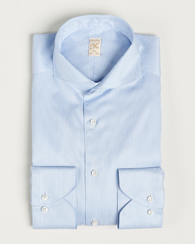 Herr | Stenströms | Stenströms | 1899 Slim Supima Cotton Twill Stripe Shirt Blue