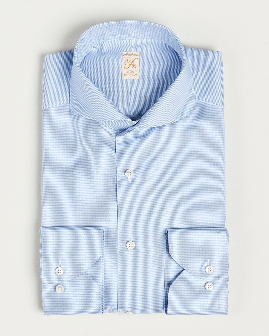  1899 Slim Supima Cotton Houndtooth Shirt Blue