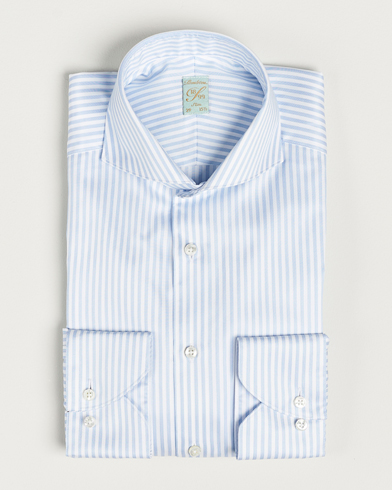 Herr |  | Stenströms | 1899 Slim Supima Cotton Stripe Shirt Blue