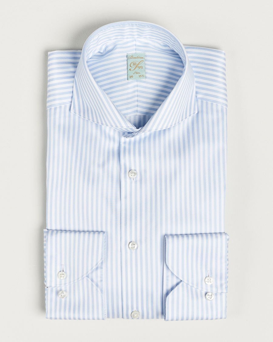  1899 Slim Supima Cotton Stripe Shirt Blue