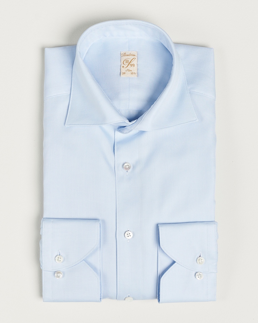 Herr | Formella | Stenströms | 1899 Slim Cotton Royal Oxford Shirt Light Blue