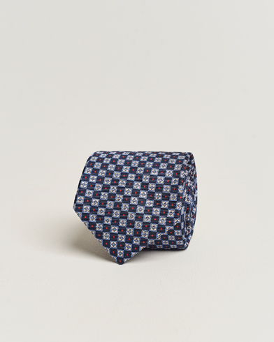 Herr | Luxury Brands | Kiton | Micro Print Silk Tie Navy