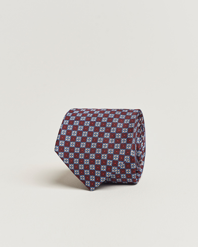 Herr | Kiton | Kiton | Micro Print Silk Tie Burgundy