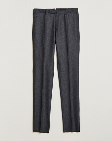 Herr | Italian Department | Incotex | Slim Fit Carded Flannel Trousers Dark Grey