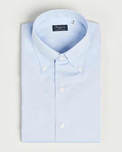 Herr | Skjortor | Finamore Napoli | Milano Slim Oxford Button Down Shirt Light Blue