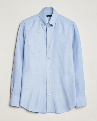 Herr | Skjortor | Finamore Napoli | Milano Slim Cashmere BD Shirt Light Blue