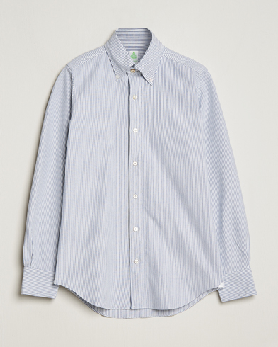 Herr | Italian Department | Finamore Napoli | Tokyo Slim Oxford Button Down Shirt Blue Stripe