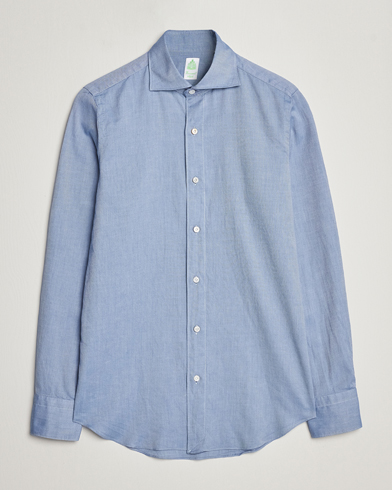 Herr |  | Finamore Napoli | Tokyo Slim Flannel Shirt Light Blue