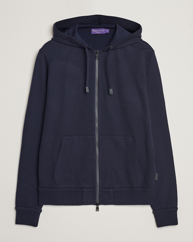 Herr | Ralph Lauren Purple Label | Ralph Lauren Purple Label | Luxury Fleece Full Zip Sweater Navy