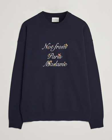 Herr | Nya produktbilder | Drôle de Monsieur | Flower Slogan Sweater Navy
