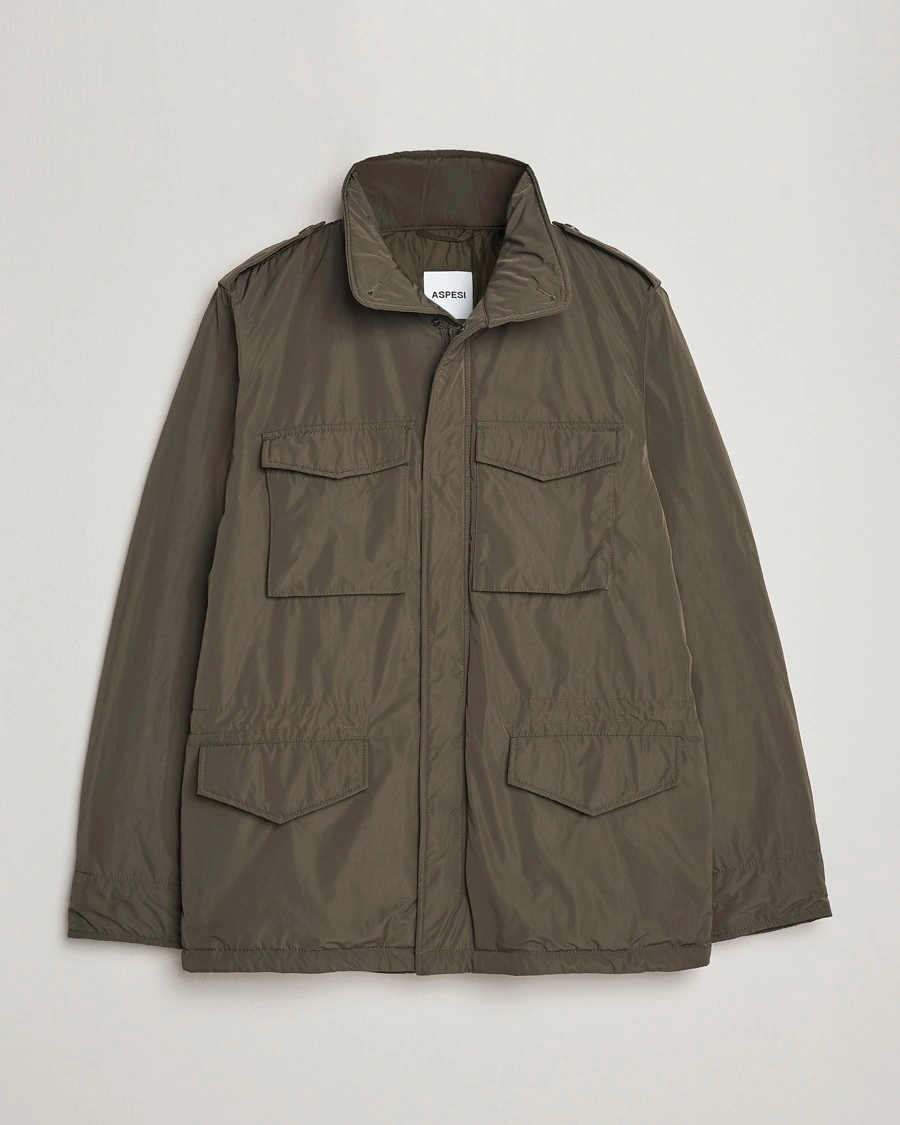 Aspesi Minifield Nylon Field Jacket Dark Military – Grön
