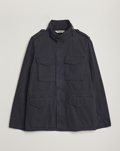 Herr | Höstjackor | Aspesi | Lined Cotton Field Jacket Navy