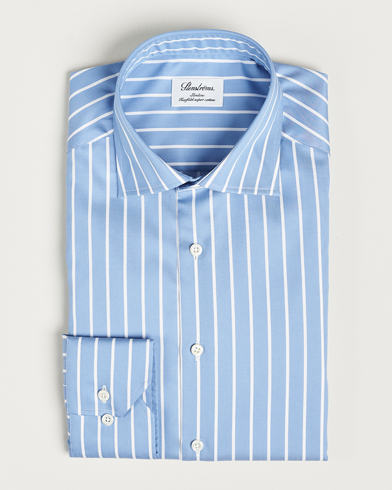 Herr | Skjortor | Stenströms | Slimline Striped Cut Away Shirt Blue
