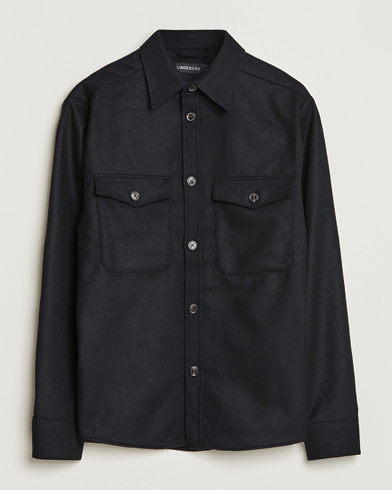 Herr | Skjortjackor | J.Lindeberg | Flat Wool Overshirt Black