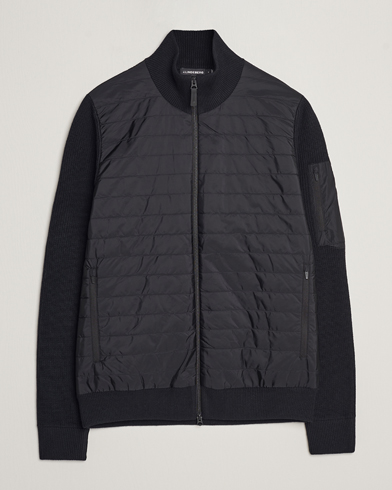 Herr | Full-zip | J.Lindeberg | Beck Knitted Hybrid Jacket Black