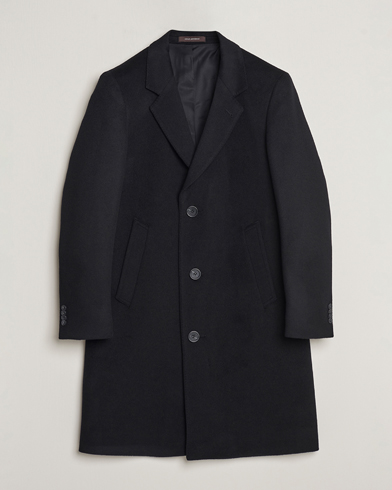 Herr | Rockar | Oscar Jacobson | Shaw Wool/Cashmere Coat Black