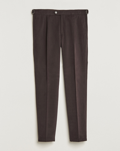 Herr | Chinos | Oscar Jacobson | Delon Brushed Cotton Trousers Brown