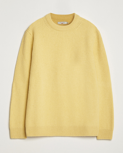 Herr |  | Nudie Jeans | August Wool Rib Knitted Sweater Citra Yellow