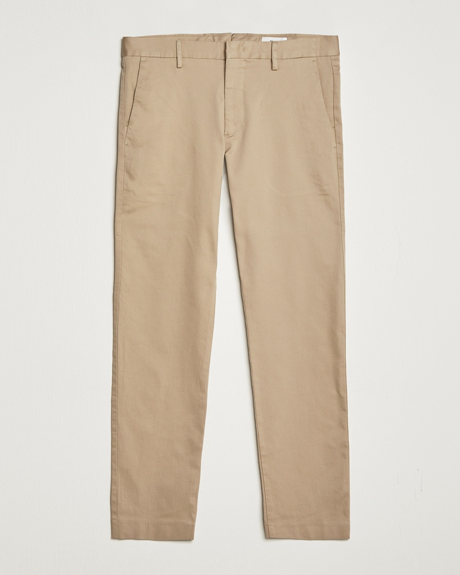 NN07 Theo Regular Fit Stretch Chinos Khaki – Brun