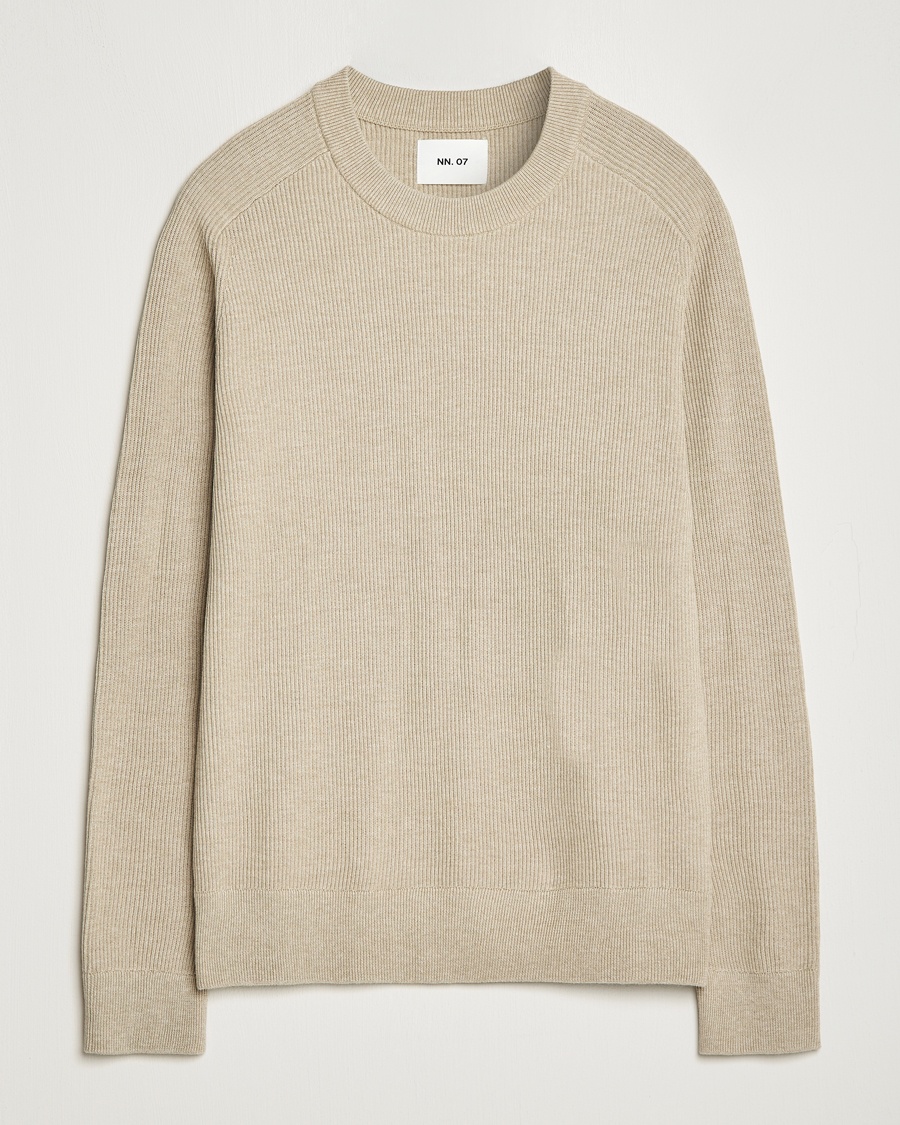 Herr | NN07 | NN07 | Kevin Cotton Knitted Sweater Khaki