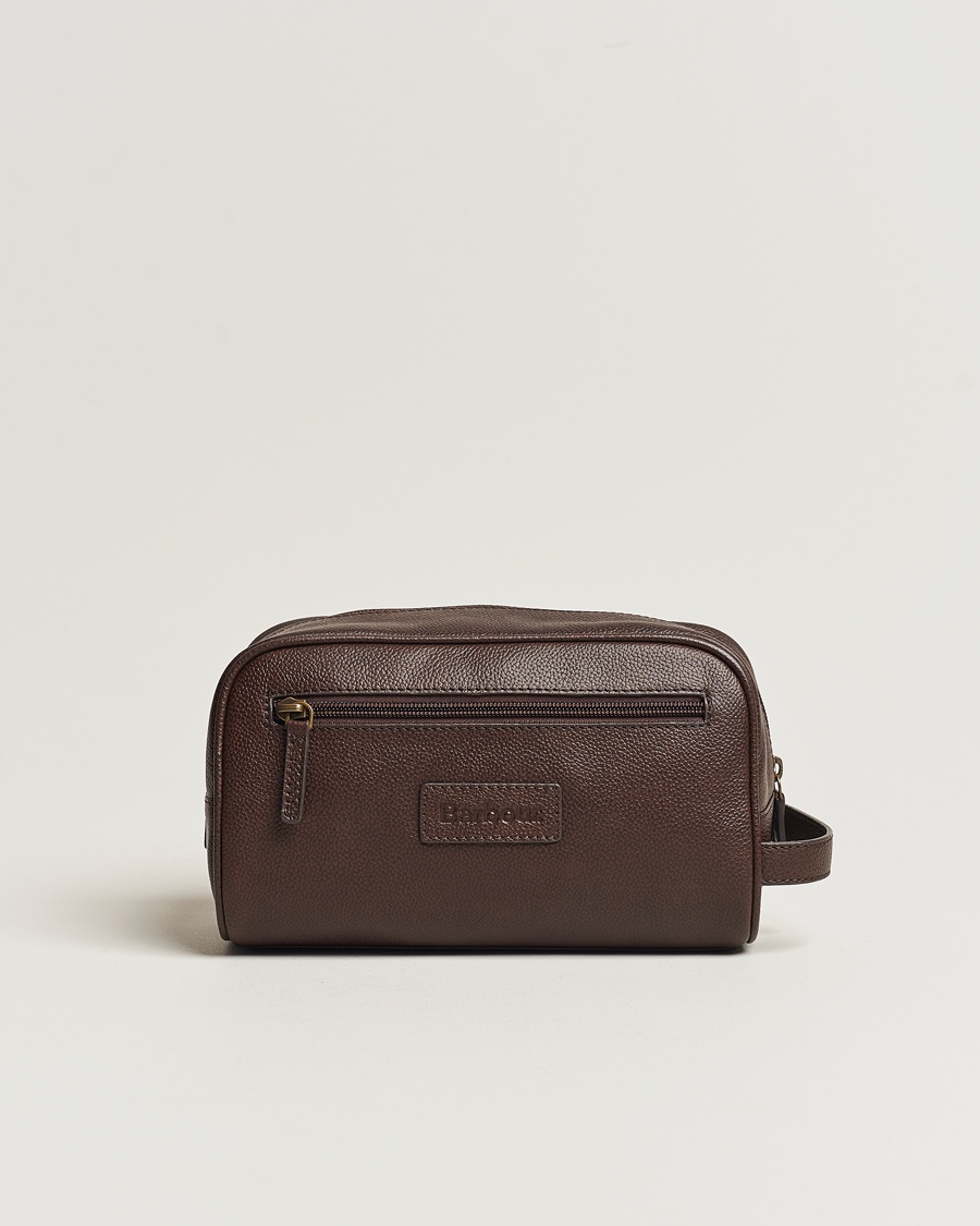Herr | | Barbour Lifestyle | Leather Washbag Brown