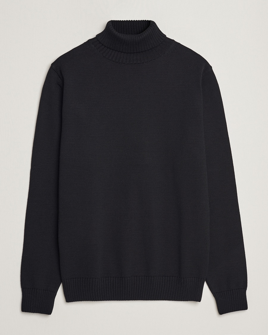 Herr | Polotröjor | Stenströms | Chunky Merino Rollneck Black