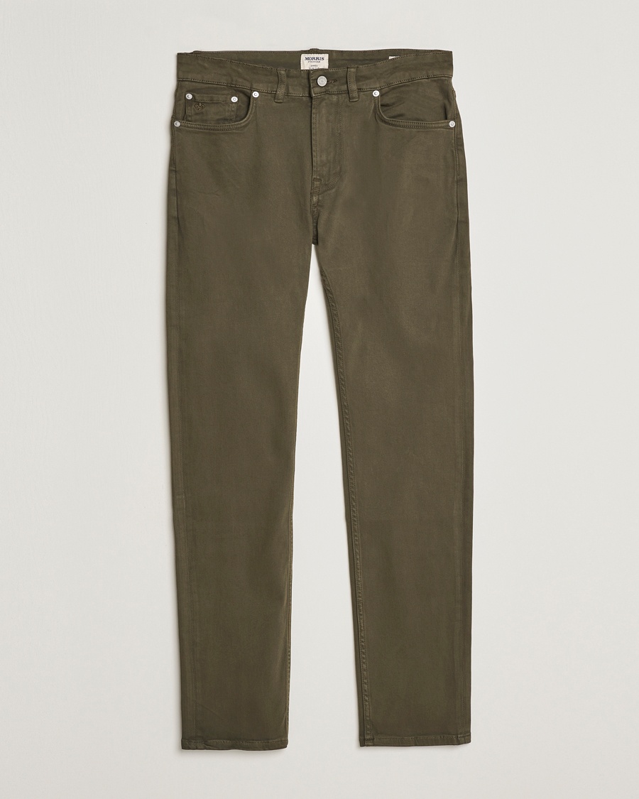 Morris James Brushed 5-Pocket Pant Olive – Grön