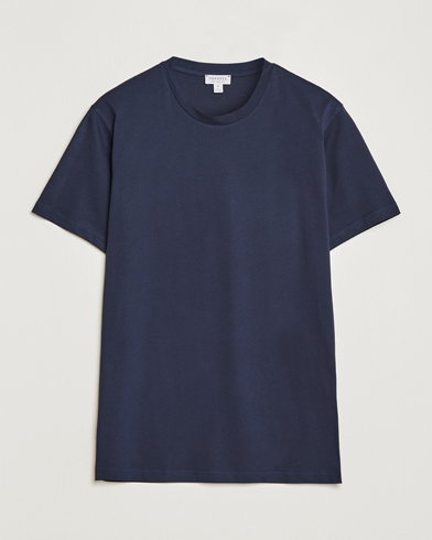 Herr | Kortärmade t-shirts | Sunspel | Riviera Midweight Tee Navy