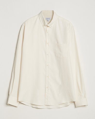 Herr | Sunspel | Sunspel | Brushed Cotton Flannel Shirt Ecru