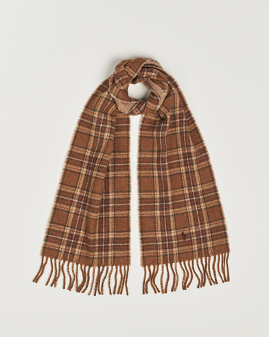 Herr |  | Polo Ralph Lauren | Wool Checked Scarf Camel/Brown