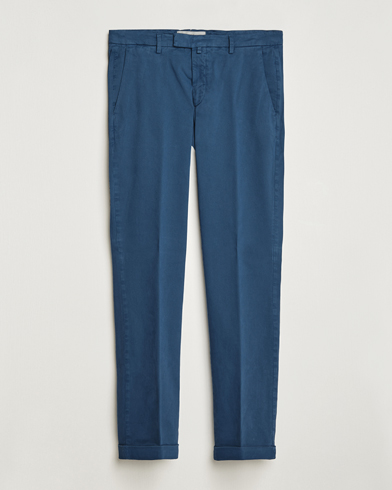 Herr | Chinos | Briglia 1949 | Slim Fit Cotton Stretch Chino Steel Blue