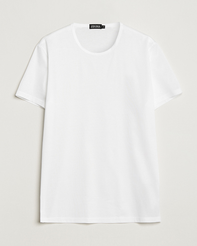 Herr | Luxury Brands | Zegna | Filoscozia Pure Cotton Round Neck T-Shirt White