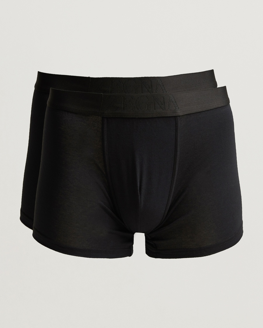 Herr | Trunks | Zegna | 2-Pack Stretch Cotton Boxers Black