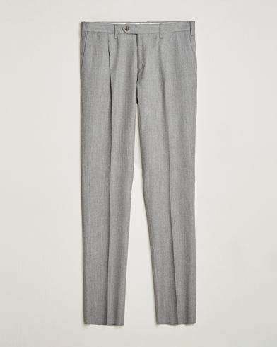Herr | Flanellbyxor | Lardini | Wool/Cashmere One Pleat Trousers Light Grey