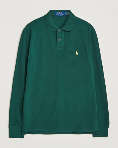 Herr | Långärmade pikéer | Polo Ralph Lauren | Custom Slim Fit Long Sleeve Polo Hunt Club Green