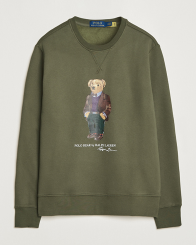 Herr | Polo Ralph Lauren | Polo Ralph Lauren | Printed Denim Bear Sweatshirt Expedition Olive