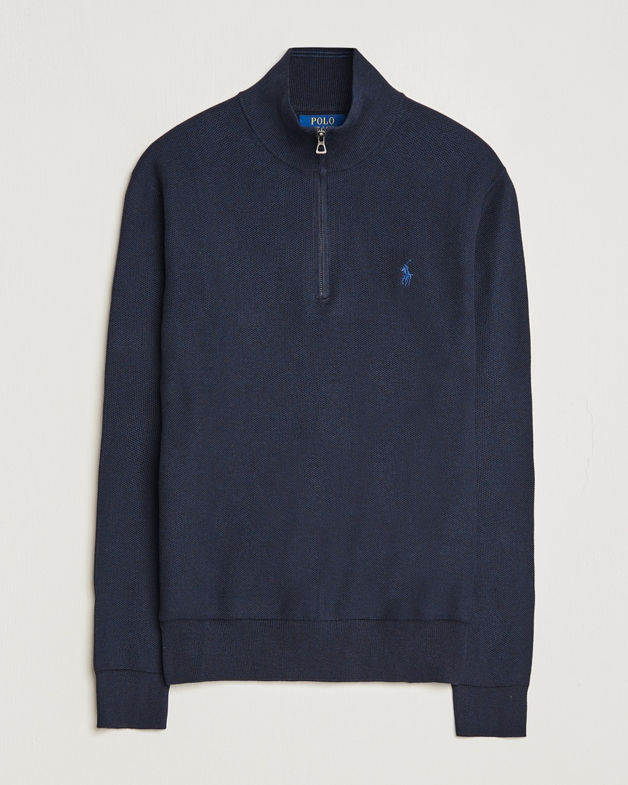 Herr | Tröjor | Polo Ralph Lauren | Half Zip Cotton Pullover Navy Heather